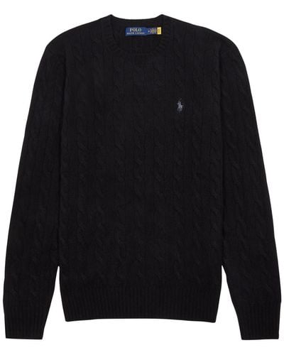 Polo Ralph Lauren Cable-knit Wool-blend Sweater - Blue