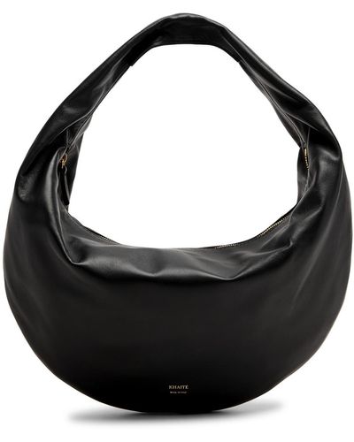 Khaite Olivia Medium Leather Top Handle Bag - Black