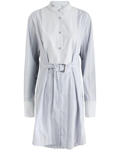JW Anderson Striped Cotton Midi Shirt Dress - Grey