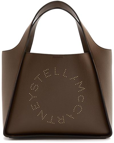 Stella McCartney Stella Logo Faux Leather Tote - Brown