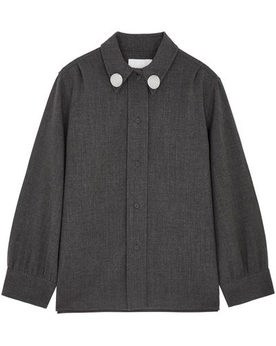 Jil Sander Embellished Wool Shirt - Black