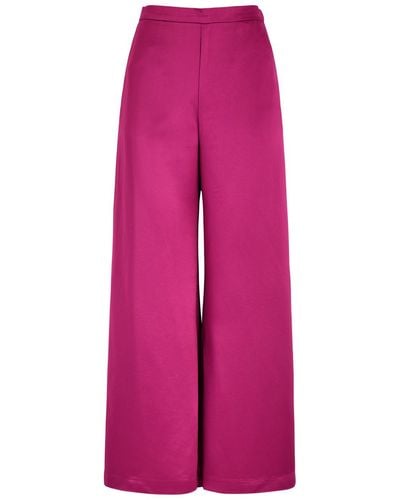 By Malene Birger Lucee Flared Satin Trousers - Pink