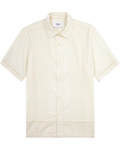 Wax London Newton Pintucked Cotton-blend Shirt - White