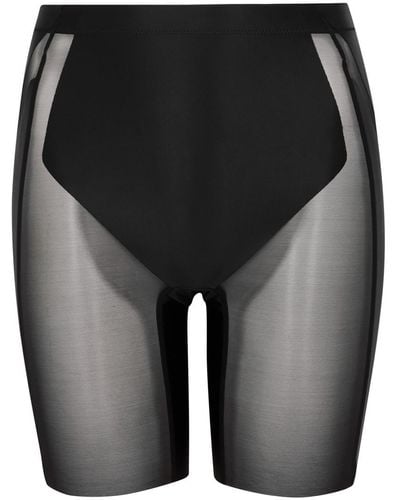 Spanx Shaping Satin Mid-thigh Shorts - Black