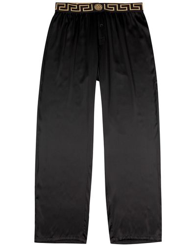 Versace Stretch-silk Pajama Pants - Black