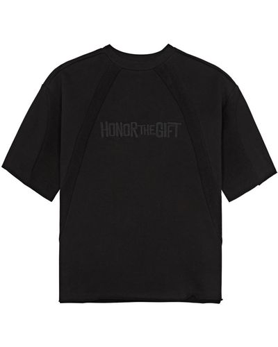 Honor The Gift Logo Panelled Cotton T-Shirt - Black