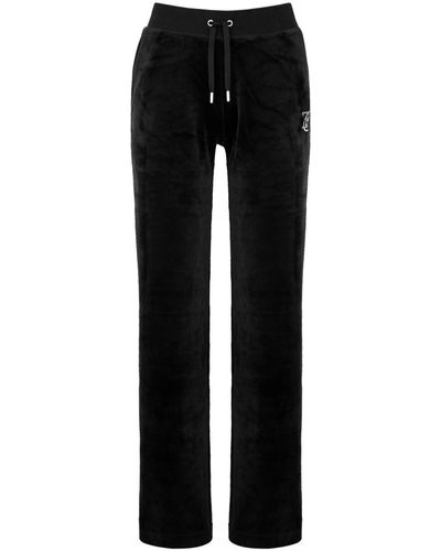 Juicy Couture Del Ray Logo-embellished Velour Joggers - Black