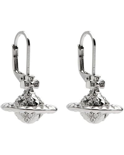 Vivienne Westwood Mayfair Small Orb Drop Earrings - White