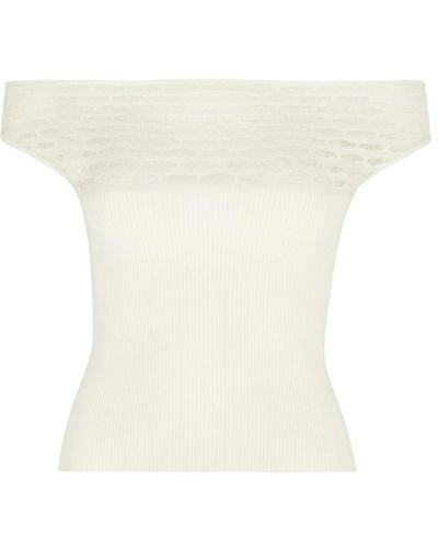 GIMAGUAS Avenue Cropped Knitted Top - White