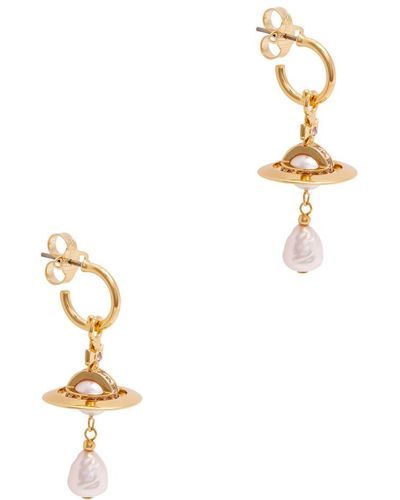 Vivienne Westwood Aleksa Orb-embellished Hoop Earrings - White