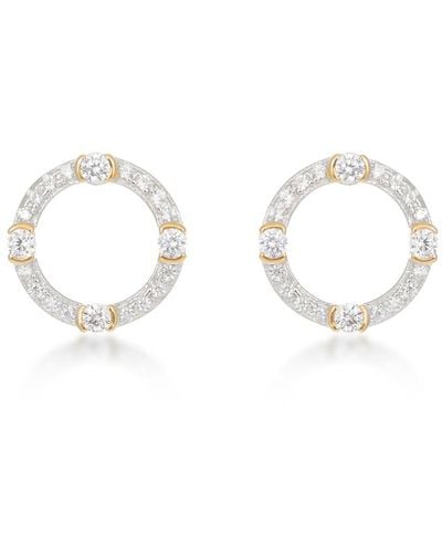 V By Laura Vann Luna Rhodium And 18kt Gold-plated Earrings - Metallic
