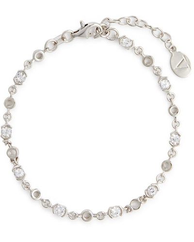 V By Laura Vann Lyla Crystal-embellished Chain Bracelet - White