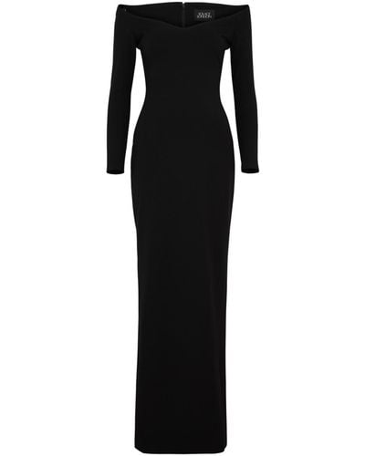 Solace London Tara Crepe Maxi Dress - Black