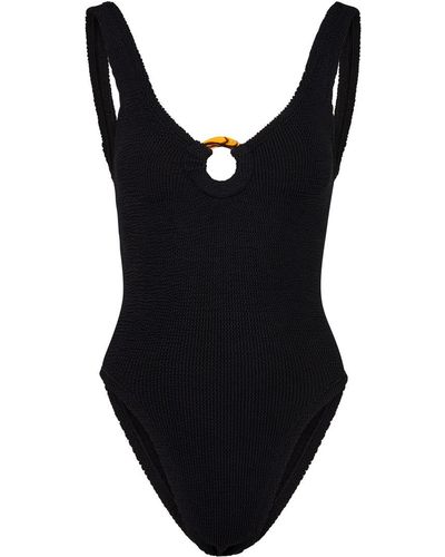 Hunza G Celine Seersucker Swimsuit - Black