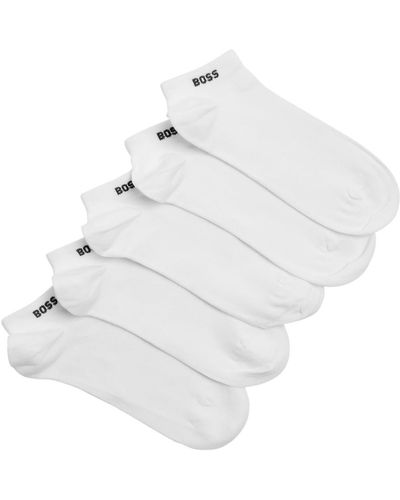 BOSS Logo Cotton-blend Socks - White