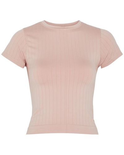 Prism Sapient Ribbed Stretch-jersey T-shirt - Pink