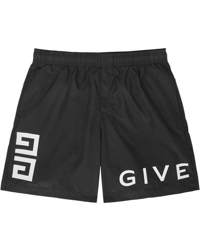 Givenchy Logo-Print Shell Swim Shorts - Black