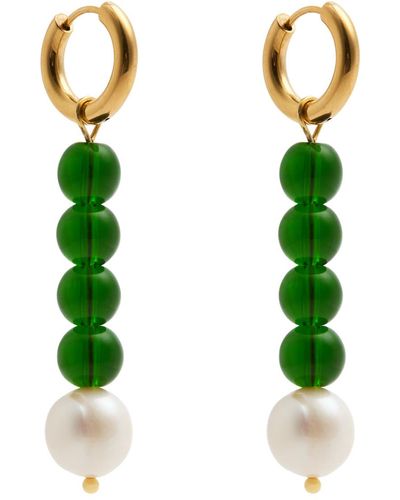 SANDRALEXANDRA Lazzo 18Kt-Plated Hoop Earrings - Green