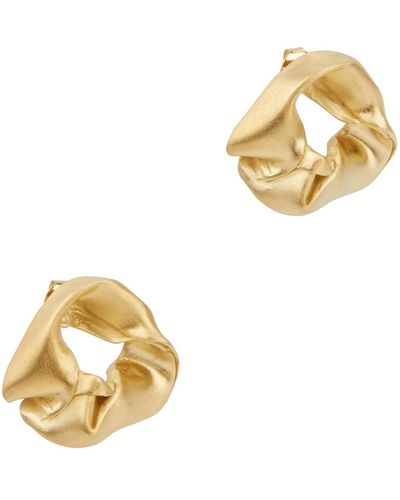 Completedworks Notsobig Scrunch 14kt Yellow Gold Vermeil Hoop Earrings - Metallic