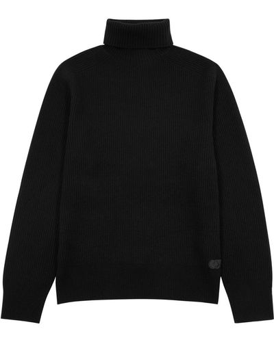 Alpha Tauri Fenda Ribbed Wool Sweater - Black