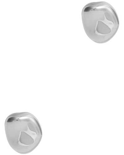 AGMES Gia Small Sterling Stud Earrings - White