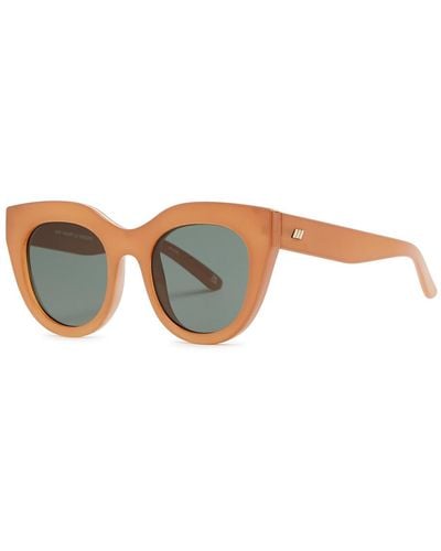 Le Specs Air Heart Round Cat-eye Sunglasses - Brown