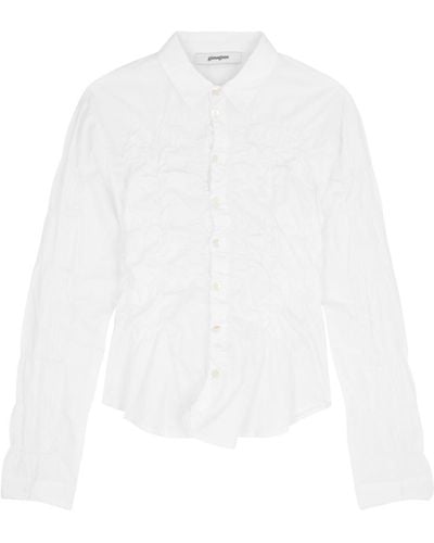 GIMAGUAS Lupa Smocked Cotton Shirt - White