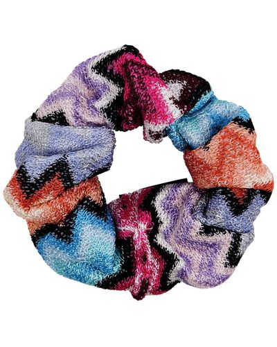 Missoni Zigzag-intarsia Knitted Scrunchie - Pink
