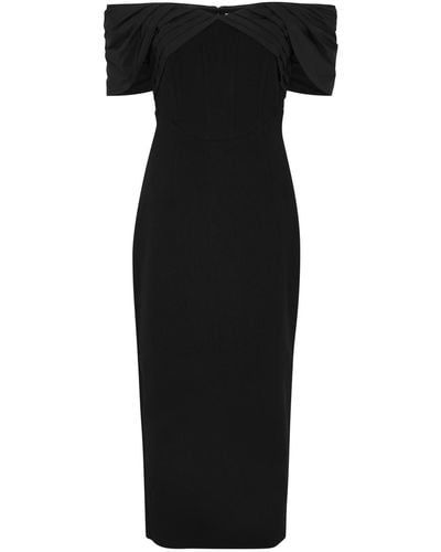 Rebecca Vallance Juliana Off-The-Shoulder Midi Dress - Black
