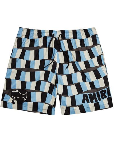 Amiri Printed Shell Swim Shorts - Blue