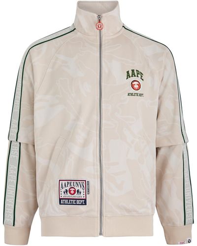 Aape Logo Camouflage-Jacquard Jersey Track Jacket - Natural