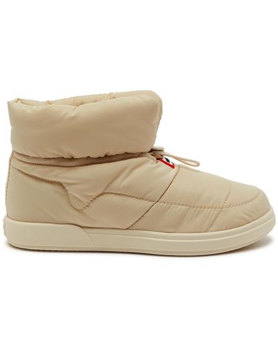 HUNTER In/out Quilted Shell Ankle Boots - Natural