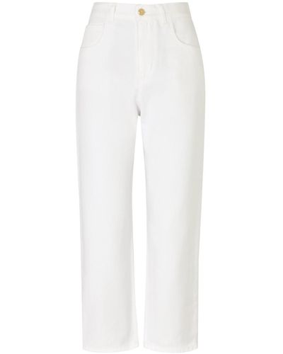 Moncler Cropped Slim-leg Jeans - White