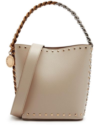 Stella McCartney Frayme Faux Leather Bucket Bag - Natural