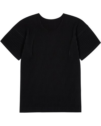 Homme Plissé Issey Miyake Basic Pleated Jersey T-shirt - Black