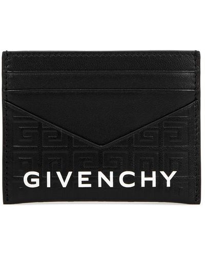 Givenchy Monogrammed Leather Card Holder - Black