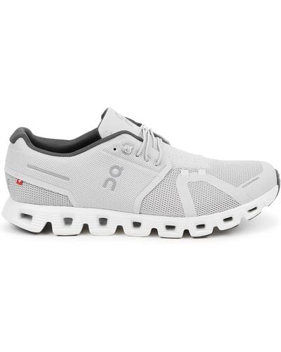 On Shoes Cloud 5 Glacier Gray Mesh Sneakers