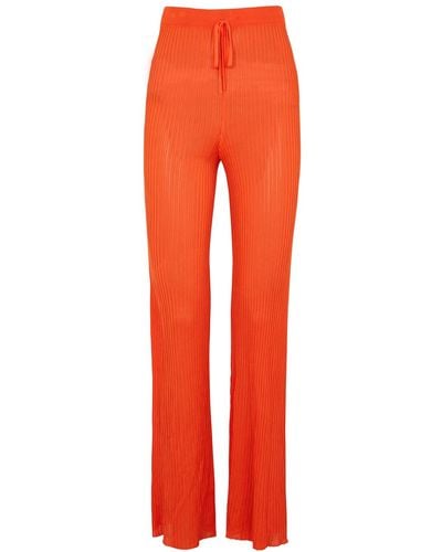 Marques'Almeida Orange Ribbed-knit Trousers