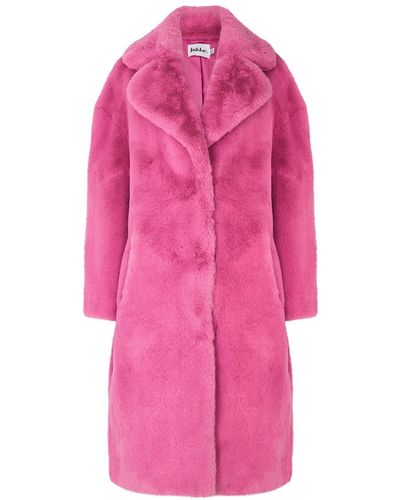 Jakke Katie Pink Faux Fur Coat