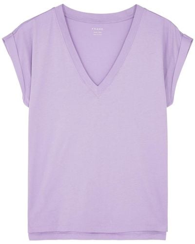 FRAME Easy Cotton T-shirt - Purple