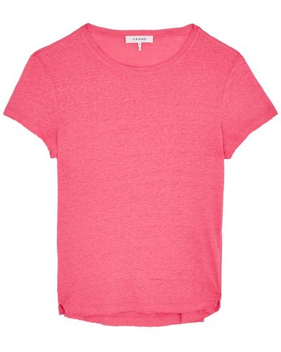FRAME Easy True Linen T-shirt - Pink