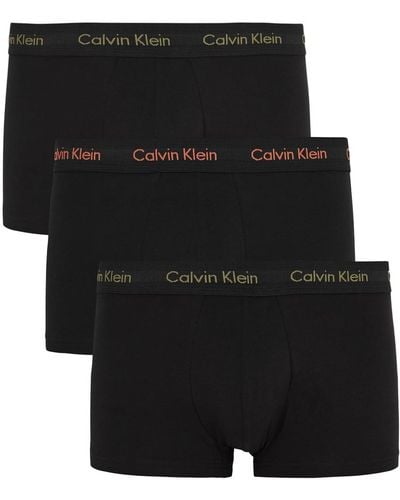 Calvin Klein Low-rise Stretch-cotton Trunks - Black