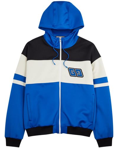 Gucci Striped Hooded Neoprene Jacket - Blue