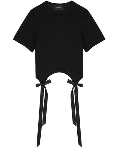 Simone Rocha Bow-embellished Cotton T-shirt - Black