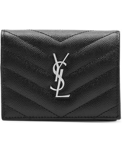 Saint Laurent Quilted Leather Wallet - Black