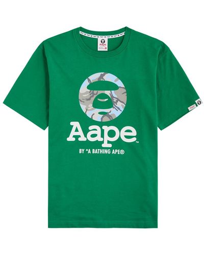 Aape Logo-Print Cotton T-Shirt - Green