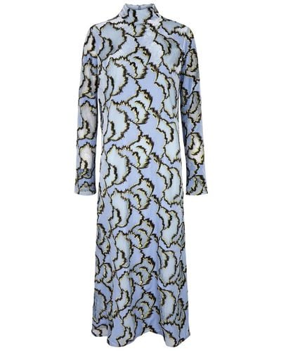 Jonathan Simkhai Ailey Lace And Velvet Maxi Dress - Blue