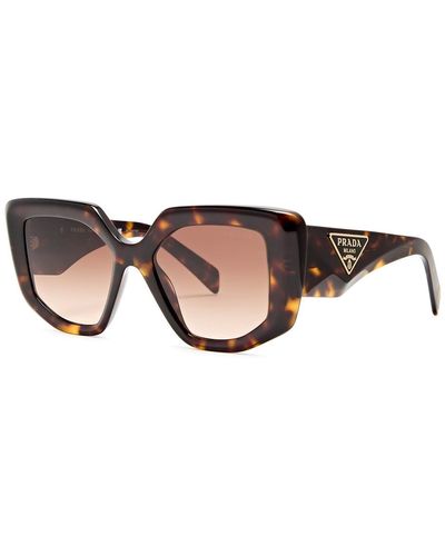 Prada Symbole Square-Frame Sunglasses - Brown