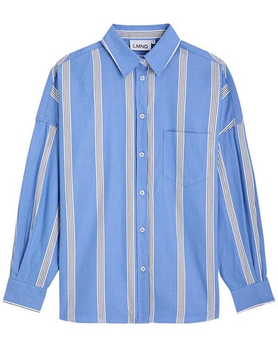 LMND Lemonade Chiara Striped Cotton-Poplin Shirt - Blue