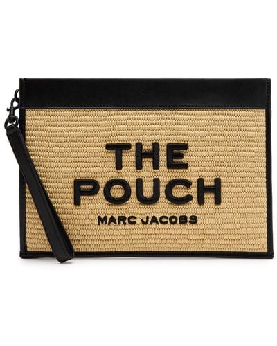 Marc Jacobs The Pouch Large Raffia Pouch - Black
